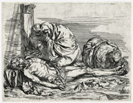 Circle of Luigi Sabatelli, Male Nude Lying, pen and wash